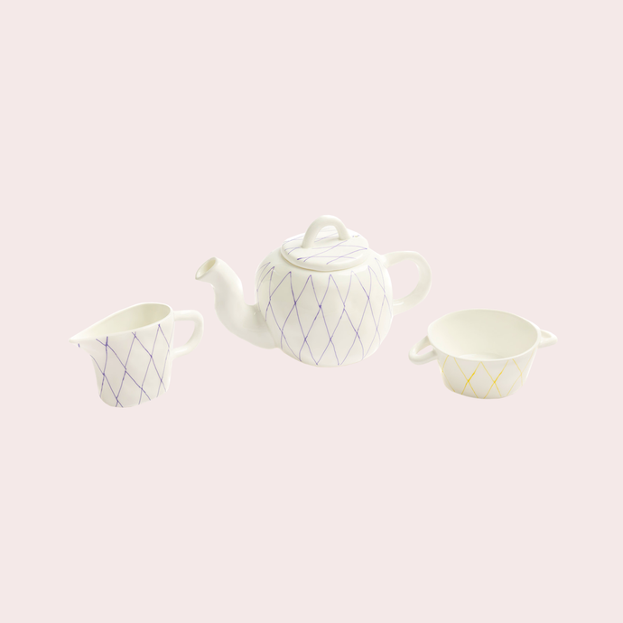 Yinka Shonibare: Teapot, Milk Jug & Sugar Bowl