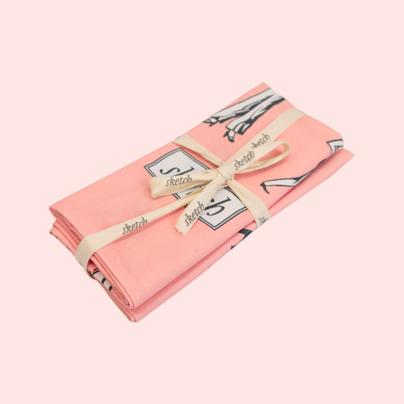 Load image into Gallery viewer, Folded pink fabric with a decorative bow on a light pink background
